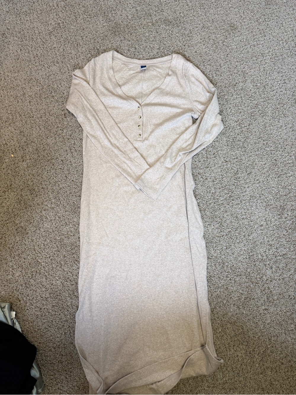 Old Navy Light Beige Henley Maxi Dress